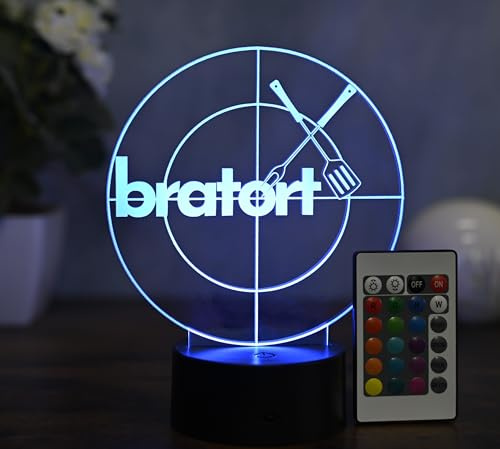 Optechvisual Bratort LED Lampe – Lustige Küchenlampe – Geschenk für Hobbyköche & Grillmeister – Witzige Deko für Küche & Esszimmer
