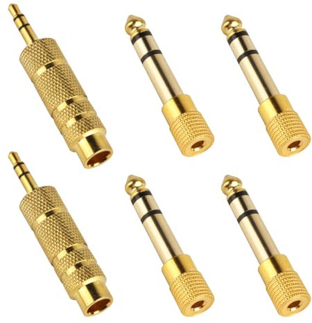 4pcs Headphone Jack Adapter,Aux Jack Converter,3.5mm to 6.35mm and 6.35mm to 3.5mm Audio Jac HeadphoneAdapter,Headphone Audio JackPlug Adaptor Converter forDigital Piano,Electric Keyboard,Speaker