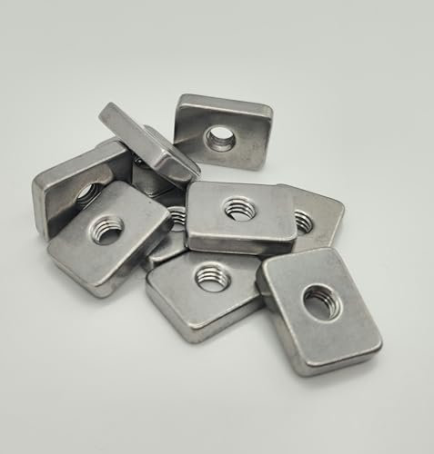 Edelstahl V2A T-Nut Nutensteine Schiebemutter, M6/M8, für Aluprofile, Dachträger, C-Schiene Vierkantmutter 21mm 20mm (10, M8 (20 x 25 x 6,5 mm) NST_10M8