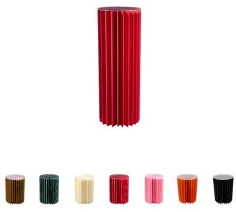 Faltbare Papiersäule - Dekosäule - Vielseitig Einsetzbar als Beistelltisch, Sockel oder Blumenhocker -Platzsparend & Leicht - Ideal für Wohnzimmer, Flur & Events (bordeaux, Ø30 H 80 cm)