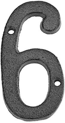 Prettiee House Number Plate Vintage 3D Metal Number Cast Iron House Number Plate DIY Cafe Wall Garden Decoration (6 One Size)