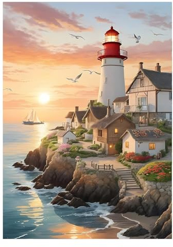 Tomoyuki 5D Diamond Painting Kit, DIY Diamant Painting Bilder, Diamant Strass Kristall Kreuzstich Painting Malen nach Zahlen für Kinder Erwachsene Zuhause Wanddekoration (G - Der Turm)