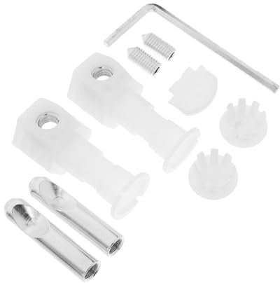 Yardenfun 10pcs Nylon Toilet Seat Hinges Replacement Bolts Kit with Locking Back Connectors for Wall Hung Toilet Installation Fixing Screws for Secure Bathroom Seat Mounting
