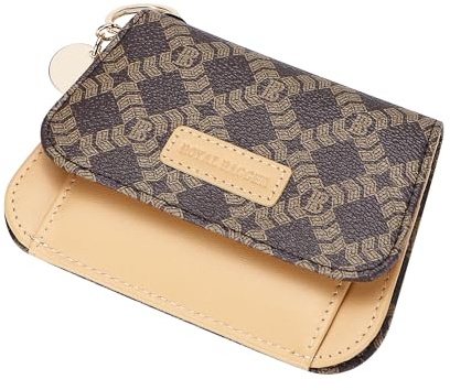 Royal Bagger RFID Donne Multi-card Slot Portafoglio - Firma Rivestito Tela e Verdura Concia Pelle di Mucca Porta Carte di Credito, Portamonete con Portachiavi 3443 (Caffè)