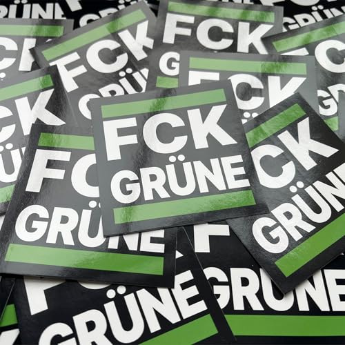 FCK Grüne Aufkleber 100 Stück, 7,4 cm Anti GRN Ampel Weg Bundesregierung Baerbock Habeck