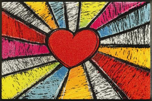 Wash+Dry Fußmatte Pop Art Heart 50x75cm, innen und außen, waschbar