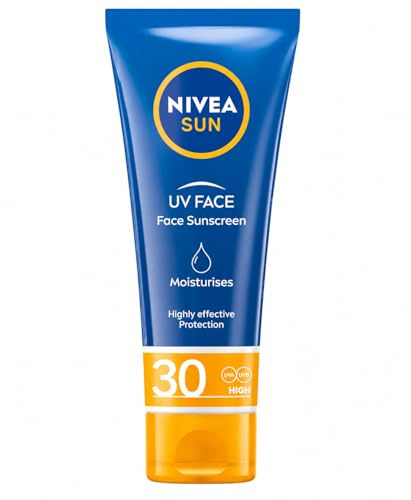 NIVEA SUN UV Gesicht Gesichts-Sonnencreme mit LSF 30, sofortiger Sonnenschutz für Gesicht, Hals & Dekolleté, Sonnencreme mit 24h Feuchtigkeitspflege (50 ml)