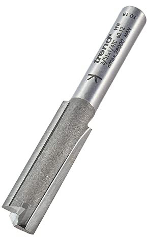 Trend Professional Straight Two Flute Router Cutter, 1/4 Inch Shank, 9.5mm Cut Diameter, Tungsten Carbide Tipped, 3/51X1/4TC