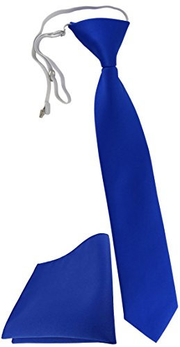 TigerTie Kinderkrawatte Einstecktuch in dunkelblau Uni einfarbig - vorgebunden mit Gummizug