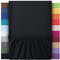 leevitex® Spannbettlaken 180x200cm - 200x200cm | Spannbetttuch Bettlaken | 100% Jersey Baumwolle | Matratzenhöhe bis 25 cm | Öko-Tex | Schwarz
