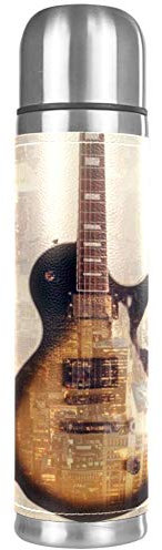 Music Electric Guitar Double Wall Vacuum Flask Thermos Insulating Leak Proof Beverages Bottle 17 OZ