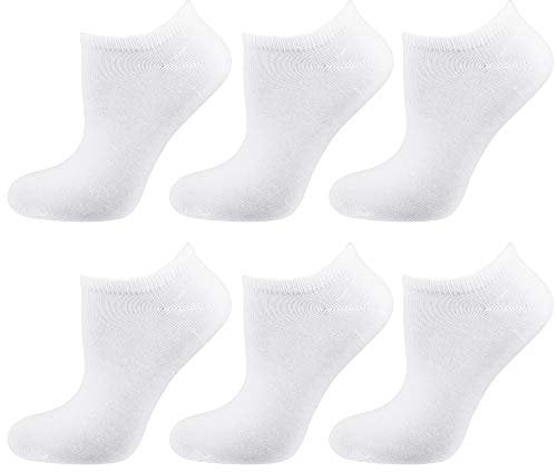 Nur Die 6er Pack Sneaker Socken aus weicher & atmungsaktiver Baumwolle Kurzzsocken Damen, weiss, 35-38