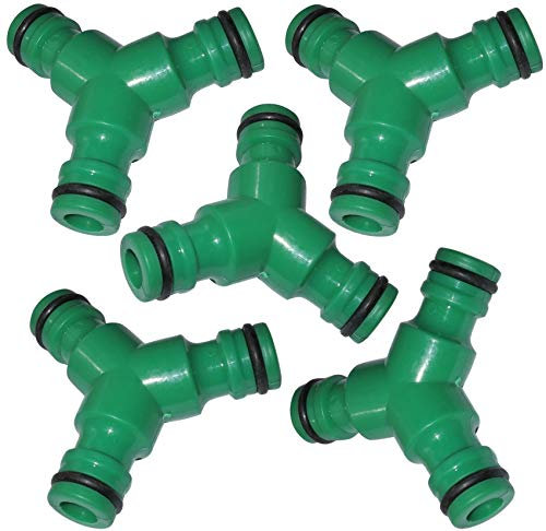Aerzetix - C54459 – 5x Raccord Triple d'Accouplement 1/2 - Jonction Connexion Rapide pour Tuyau d'Arrosage - Coupleur Mâle/Mâle/Mâle