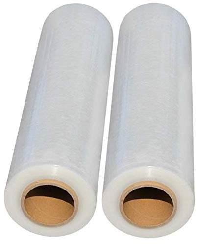 2 Rollen Stretchfolie Verpackungsfolie Umzugsfolie 23 Mikron ca.1,5kg pro Rolle transparent