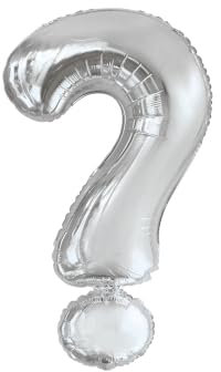 Amscan 9909602 9909602-Silver Fragezeichen SuperShape Folienballon, Silber