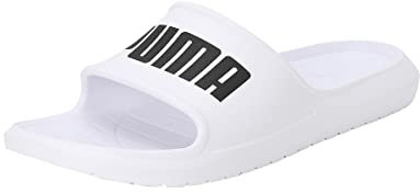 PUMA Unisex Divecat V2 Lite Slide Sandal, White Black, 42 EU