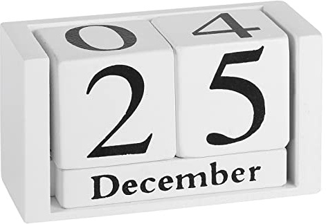 Holz-Datumsblöcke, Schreibtischkalender Kalenderblöcke, Schreibtischkalender, Countdown, Datumsblöcke, Adventskalender, Monat, Datum, Zahlen, Anzeige, Kalender für Schreibtisch, Bürodekoration