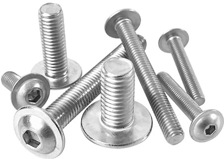 5/10 Stück Linsenkopfschrauben mit Flansch ISO 7380-2 M2,5 M3 M4 M5 M6 M8 M10 M12 Edelstahl A2 V2A – Flanschschrauben mit Innensechskant ISK Flachkopfschrauben Vollgewinde // EHK-Verbindungstechnik