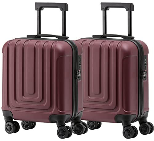Flight Knight Premium 2er-Set Hartschalen-Handgepack - 8 Spinner-Rollen - TSA-Schloss & USB-Anschluss - Zugelassen Fur Uber 100 FluggesellschaftenEinschließlich EasyJet Underseat - 45x36x20cm