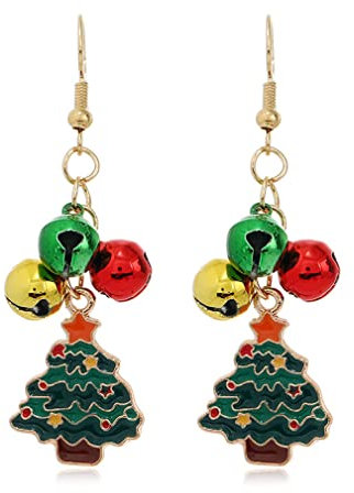 YAZILIND Frauen Drop Dangle Hook Ohrringe Bell Elch Santa Claus Cartoon Weihnachtsball Party Schmuck (#6)