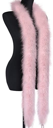 ISAKEN Federn zum Basteln, 2M Federboa Federstreifen Dekoration Weihnachtsbaumfeder Natürliches Handwerk Federn zum Basteln Ohrringe Traumfänger Girlande Hochzeit Dekorationen