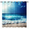 YUANZU Strand Vorhänge Ozean Tropisches Blaues Meer Wellen Ösen Gardinen mit Blickdichte Vorhang Kälteschutz Blackout Curtain Wohnzimmer Schlafzimmer Verdunkelung Fenster, 2 Stück, H 114 x B 132 cm