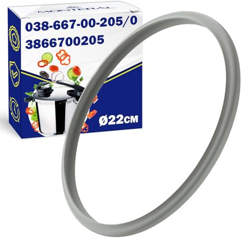 Goma para Olla a Presion – Diámetro Ø 22 cm - 038-667-00-205/0 3866700205 para Fissler - Garantía de 10 Años - MONTERAL