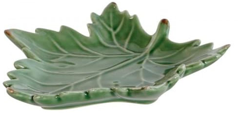 Hogar y Mas Bandeja VACIABOLSILLOS Porcelana Hoja 14X12X2CM - Verde