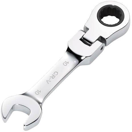 Draper 27965 HI-TORQ Metric Stubby Flexible Head Ratchet Combination Spanner, 10mm
