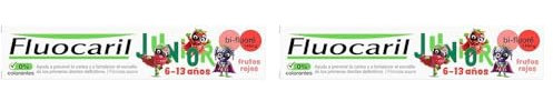 FLUOCARIL Junior Gel Frutos Rojos, Blanco, 75 ml (Paquete de 2)