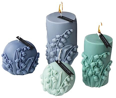 Silikon-KerzengießForm Lilie zylindrische Kerze Silikonform Blume Kugel Zylinder Seife Harz Gips machen Form Schokolade Backset Home Decor Geschenke Kerzenformen Zum (Color : Cylinder L)