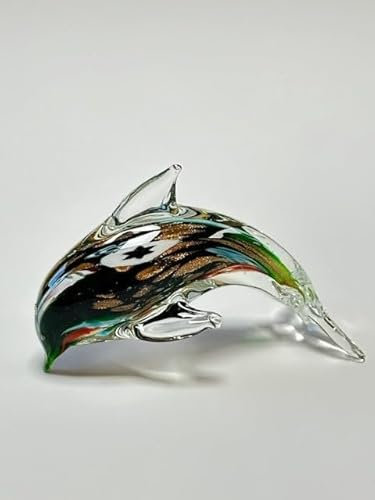 Millefiori - Glas - Art - Delphin, Glastier, Glaskunst, Glasfigur, Glaszauber, Glas Dekoration, Handarbeit