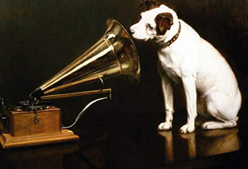 Ontrada Holzschild 30x40cm His Master´s Voice Hund Retro Holz Schild