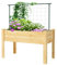 Outsunny Huerto Urbano Elevado con Enrejado Jardinera Elevada Mesa de Cultivo Carga 300 kg para Plantas Flores Trepar Enredaderas de Verduras 120x60x75 cm Natural