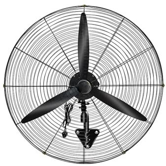 JAVPTAV Ventilador de Pared, Ventilador de Pared Oscilante, 3 Niveles de Velocidad, Ventilador de Pared de Metal(55x66Cm)