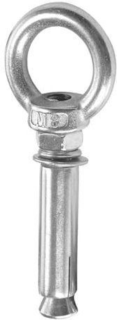4 bulloni ad occhiello di espansione in acciaio inossidabile, bulloni di ancoraggio con gancio chiuso, viti per calcestruzzo, M8 x 100 mm