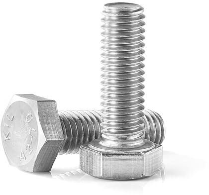 NIULUNBAO Lot de 50 boulons à tête hexagonale M5-0,8 x 20 mm, en acier inoxydable 304, filetage entièrement métrique, finition brillante