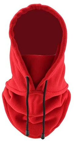 BrightGlow Sturmhaube Gesichtsmaske für kaltes Wetter Thermische schwere Kopfhaube Vollgesichtsabdeckung Gesichts- und Halsmaske Winddichte Skimaske für Damen und Herren Rot Erwachsene