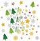 270 Weihnachtssticker, Glitzer Sticker Stern Gold Schneeflocken Aufkleber Basteln, Weihnachtsaufkleber Selbstklebend, Kleinigkeiten Weihnachten Geschenk für Frauen kinder Adventskalender Füllung