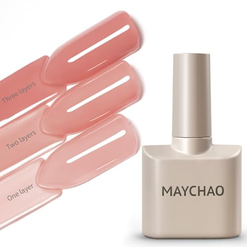 MAYCHAO 15ML Jelly Gel Nail Polish, Jelly Fruit Gel Polish Soak Off UV LED Nail Polish Nail Art Starter Manicure Salon DIY at Home, 0.5 OZ