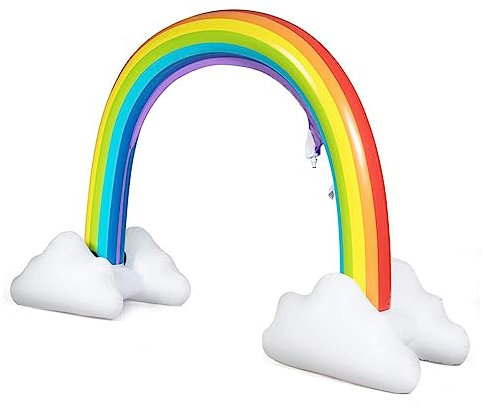 ifundom Inflatable Rainbow Water Spray Arch Outdoor Summer Toy for Boys and Girls Playing Water Sprinkler in Garden Lawn