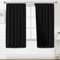 BellaHills Blickdichte Vorhänge Thermovorhang Kälteschutz 2er Set H175 x B140 cm Doppellagiger und Dicker Vorhang gegen Kälte für Tür 100% Verdunklungsgardine Blackout Curtain for Bedroom, Schwarz