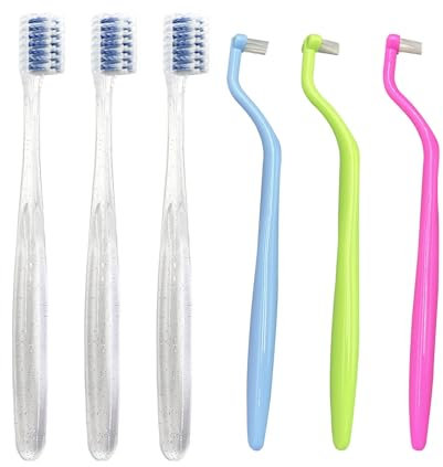 HRASY Kieferorthopädische Zahnbürste U-förmige Bürste mit weichen Borsten, Zahnzwischenraumbürste für Zahnimplantate, Zahnspangen, Zahnreinigung, 6 Stück