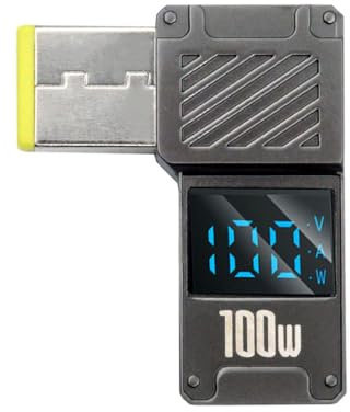 xiwai Chargeur USB-C PD 65 W, entrée Type-C vers Prise rectangulaire, écran LED Intelligent, Sortie 100 W, connecteur de Chargeur 20 V 5 A pour Ordinateur Portable Thinkpad X1 Legion Y7000P