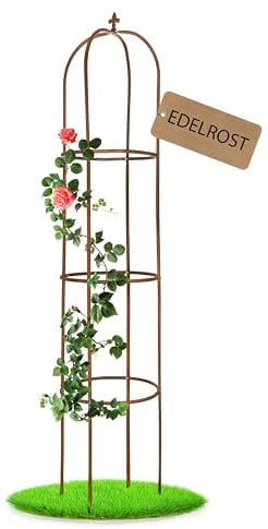Nordstern Rankhilfe Obelisk Rost - Rankturm Rankgitter für Rosen und Kletterpflanzen - Ideal zur Gartengestaltung von Blumen - 190 cm