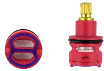 Mischbatterie Kartusche, Ersatzventilkartuschen, Wasserhahnkartusche aus Keramik, 22 mm, inneres Steuerhahnventil, Keramikscheibenkartusche, Wasserhahn for Badezimmer, Dusche, Mischbatterie, Rot