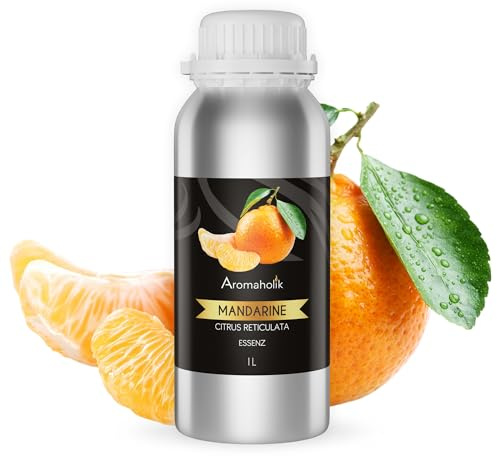 Premium reines natürliches Mandarinenöl – 100 % pures ätherisches Öl, BIO, organisch – zur Herstellung ätherischer Öle, Kerzen, Seifen, DIY – Mandarin Essence 1L, Aromaholik