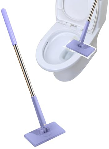 Lazy Mop Limpieza Manos Libres Fácil Cambio de paño Clip Mecanismo automático Liberación con un botón Cabezal de fregona Plano y Fino para Coche, baño, Cocina, Limpieza de Espacios