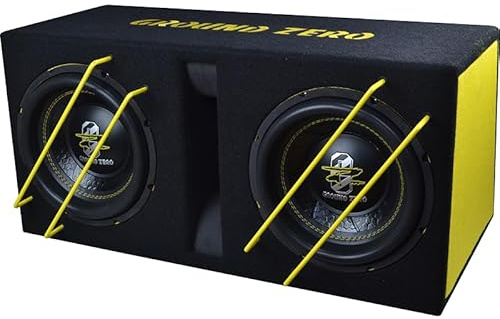 Ground Zero GZIB 2.10SPL Bassreflex Gehäusesubwoofer, 2X 25 cm SPL, 800W RMS, 2X 1 Ohm, Holzgehäuse