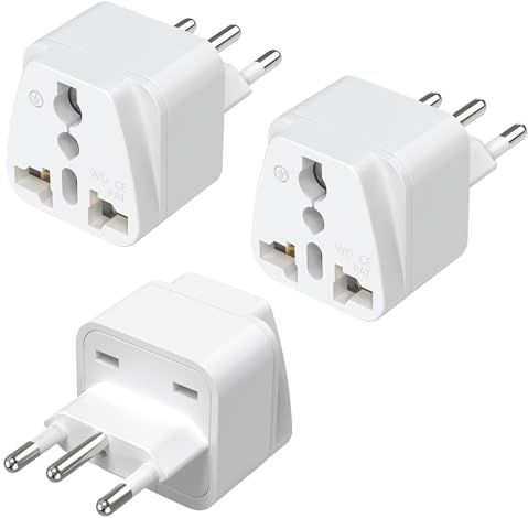3 adaptadores universales de viaje para Reino Unido, UE, China/Brasil/Italia a Suiza, adaptador tipo J, enchufe universal para casa, viajes, color blanco